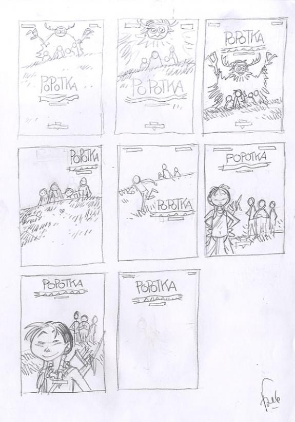 Fred Simon - Popotka le petit sioux, projet de couverture t1