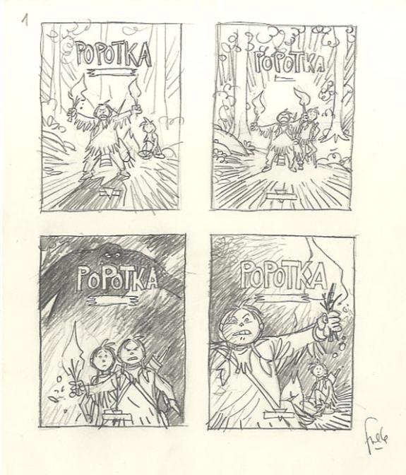 Fred Simon - Popotka le petit sioux, projet de couverture t2