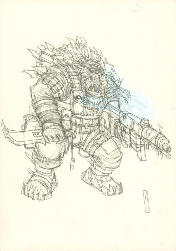 Paul Jeacock - Design figurine Orc pour Warhammer 40000, ill