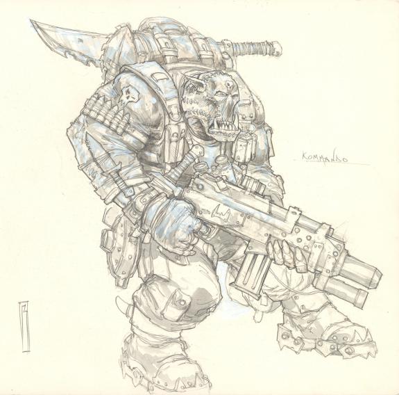 Paul Jeacock - Design figurine Orc pour Warhammer 40000, ill