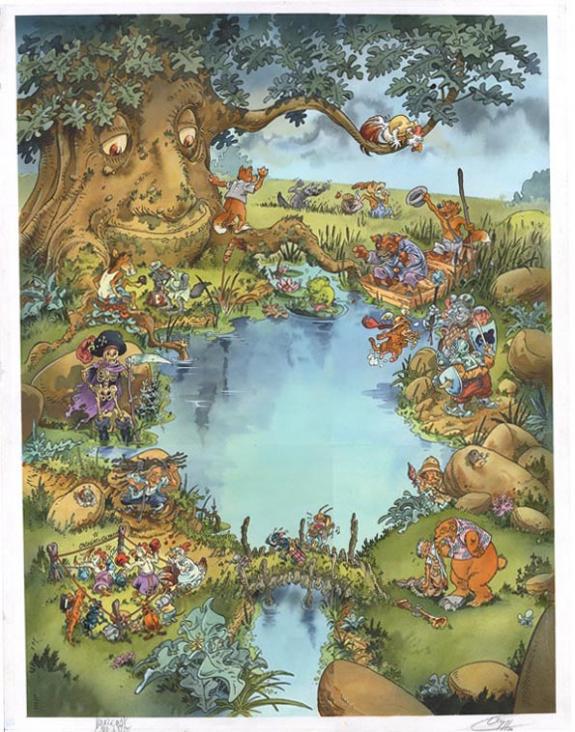 Guth&Cagniat - La fontaine aux fables, Tome 2, Couv +n/b