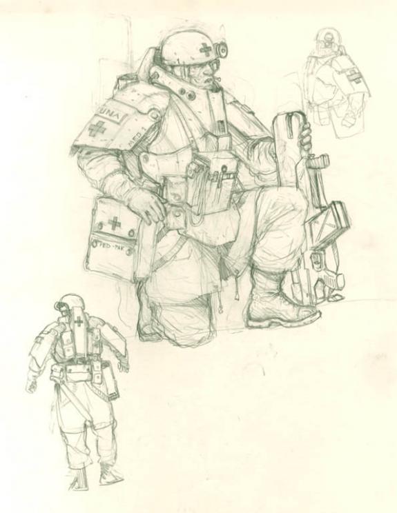 Karl Kopinski - Game AT 43, soldat infirmier, illustration o