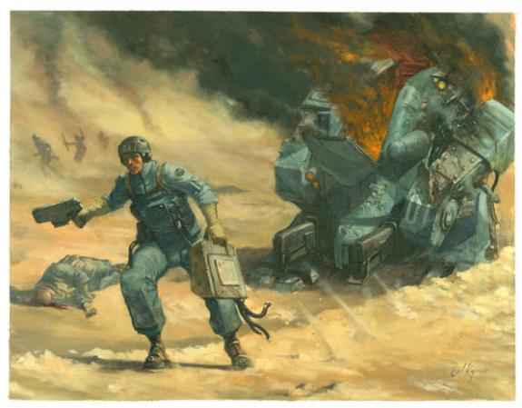 Karl Kopinski - Game AT 43, tank feu, illustration originale