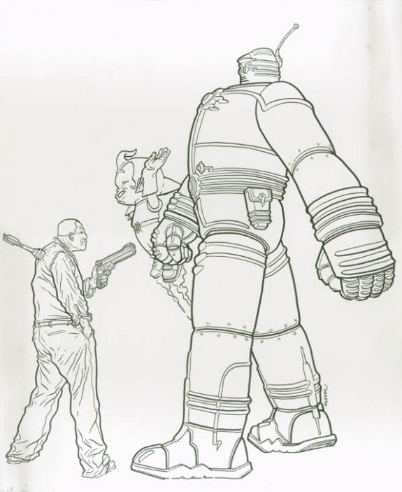 Geof Darrow - Dessin hommage Hard Boiled et Big Guy