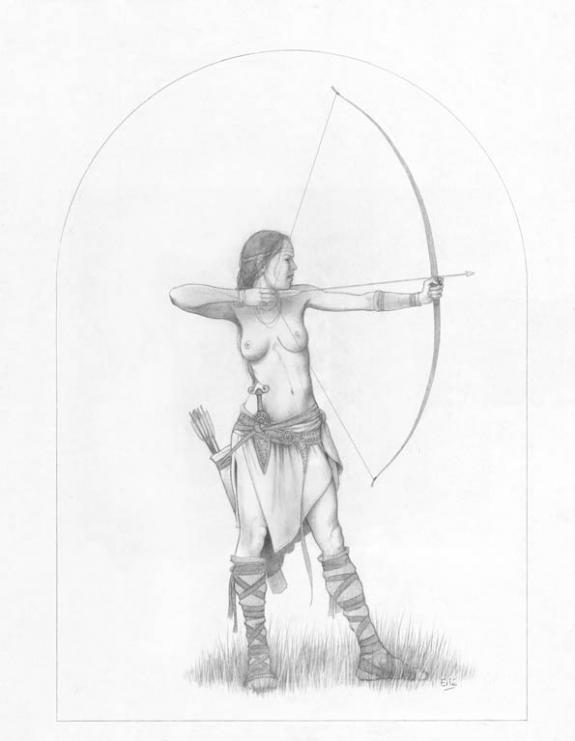 Erlé Ferronnière - Fées et Déesses, Guerrière à l'arc