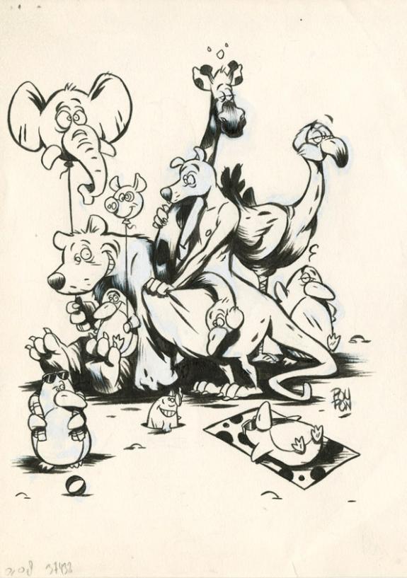 Nicolas Poupon - Le Cri de l'autruche, Illustration original
