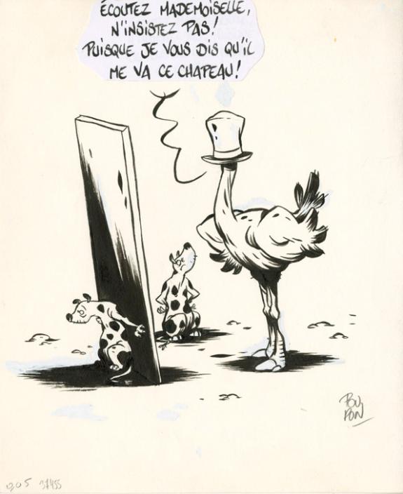 Nicolas Poupon - Le Cri de l'autruche, Illustration original