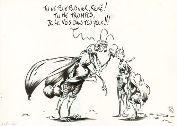 Nicolas Poupon - Le Cri de l'autruche, Illustration original