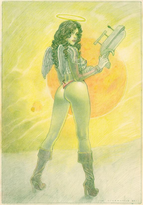 Adriano De Vincentiis - illustration originale - Barbarella