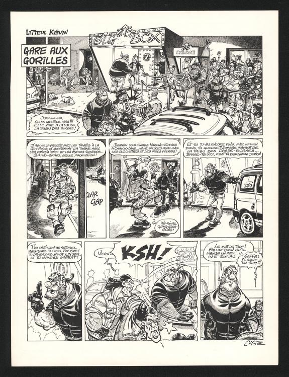 Planche Originale N 1 De L Histoire Gare Aux Gorilles Tome 9 Litteul Kevin Coyote