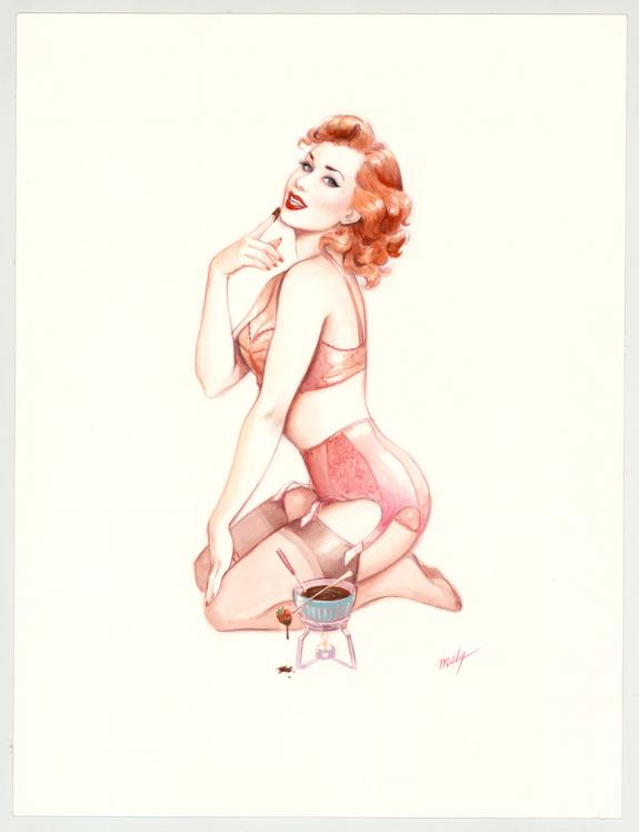 Maly Siri - Pin-up Art, Illustration originale intitulée "Yo