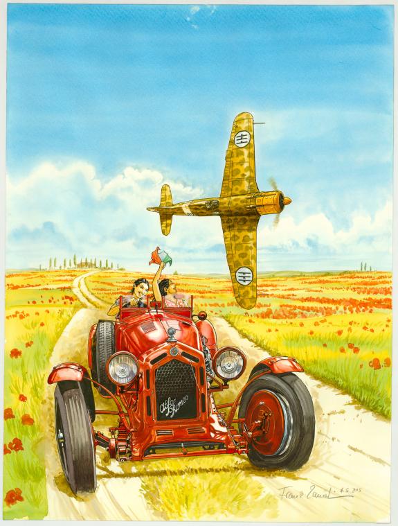 Franz Zumstein - Illustration originale, Alfa Romeo 8C et Fi