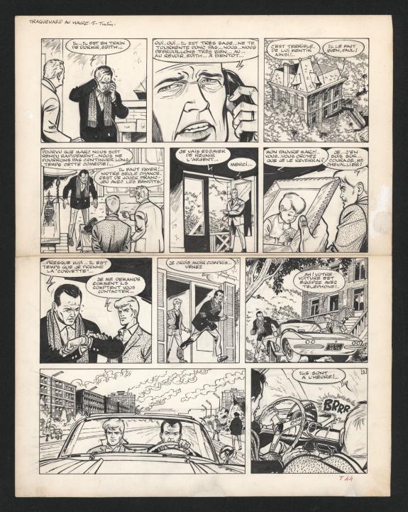 Tibet - Ric Hochet, Traquenard au Havre, Planche originale n