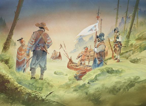 Patrick Prugne - Iroquois, illustration originale
