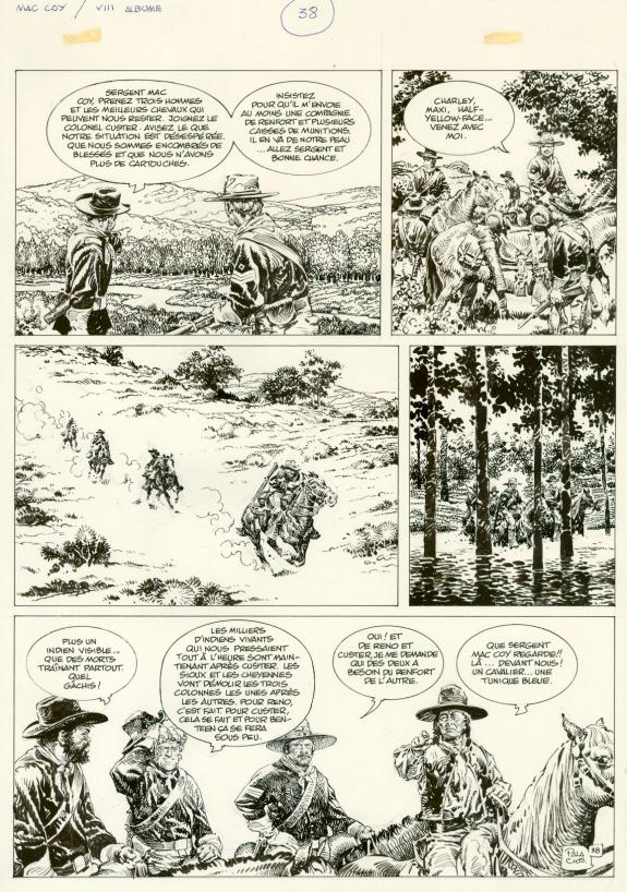 Planche Originale N 38 Avec Son Calque De Texte Little Big Horn Mac Coy Antonio Hernandez Palacios
