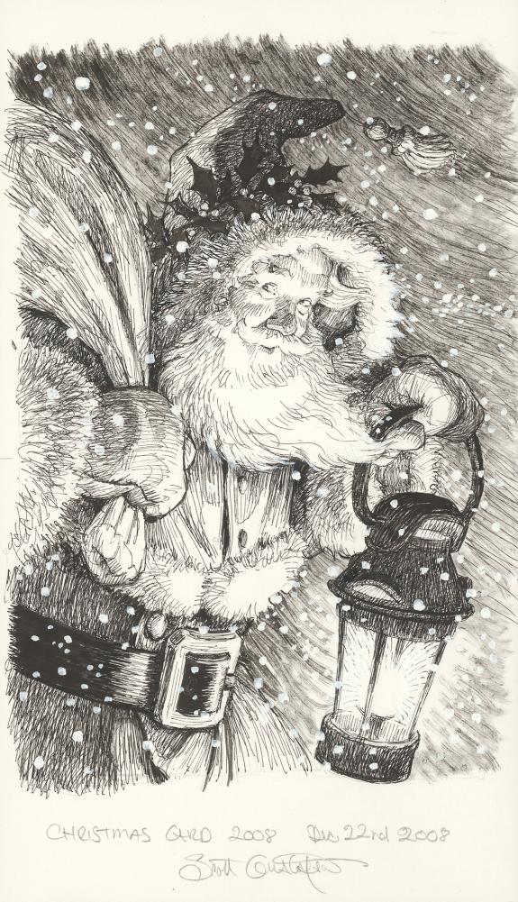 Scott Gustafson - Illustration originale " Santa with Lanter