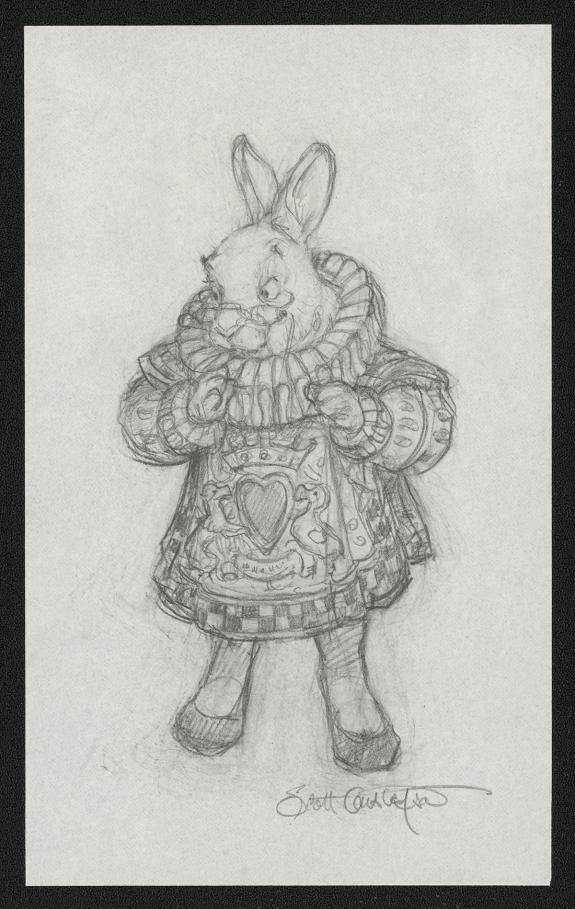 Scott Gustafson - Crayonné originale " The White Rabbit "