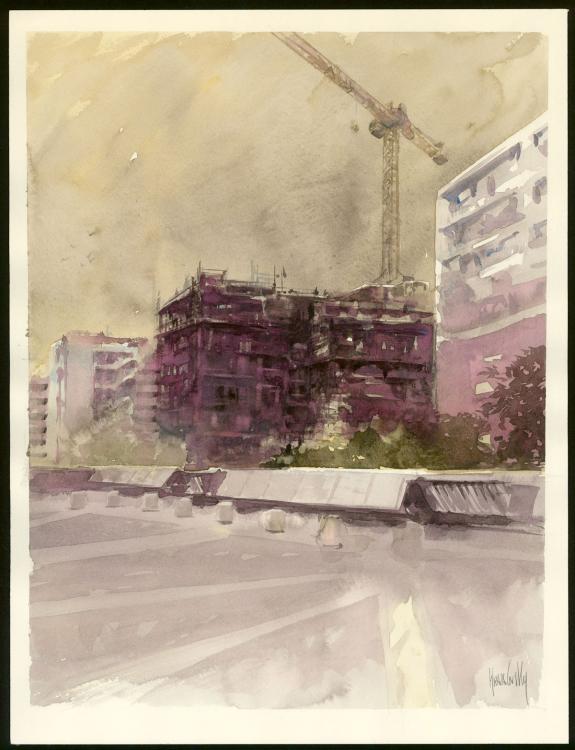 Jean-Paul Krassinsky - Aquarelle - Paris - Rue de Bercy - Ch