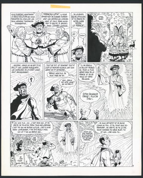 Marcel Gotlib - SuperDupont, Planche originale n°07 de l'his