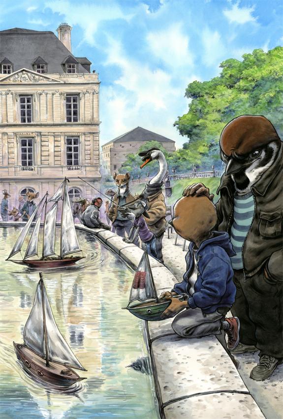Guznag - Illustration originale, Petits bateaux