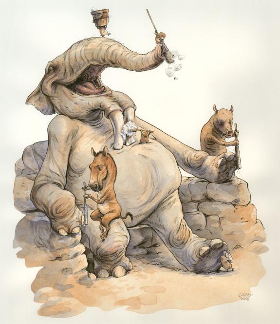 Guznag - Illustration originale, Elephant