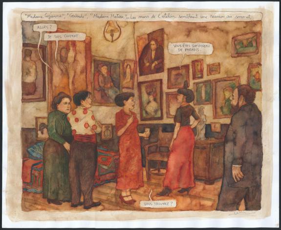 Cl&eacute;ment Oubrerie - Pablo, Matisse, Illustration originale, r