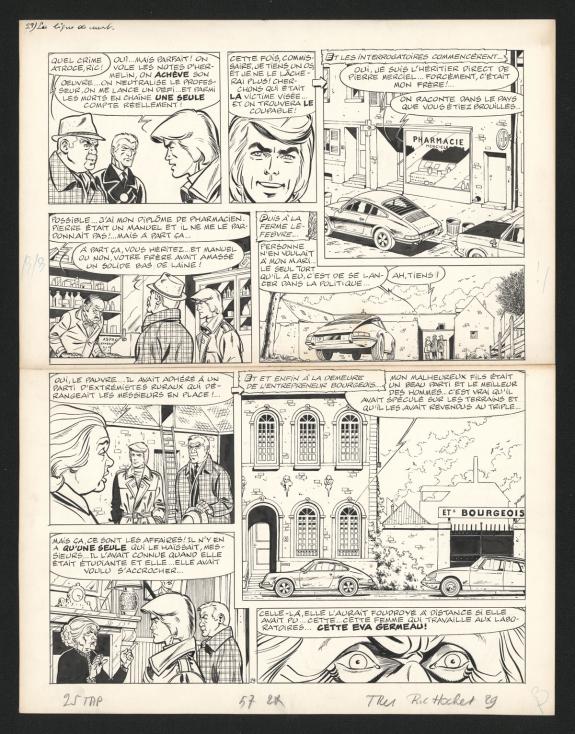 Tibet - Ric Hochet, La ligne de mort , Planche originale n°2