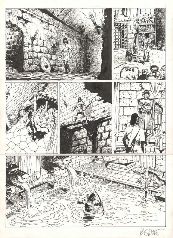 Grzegorz Rosinski - Thorgal, Planche originale inédite réali