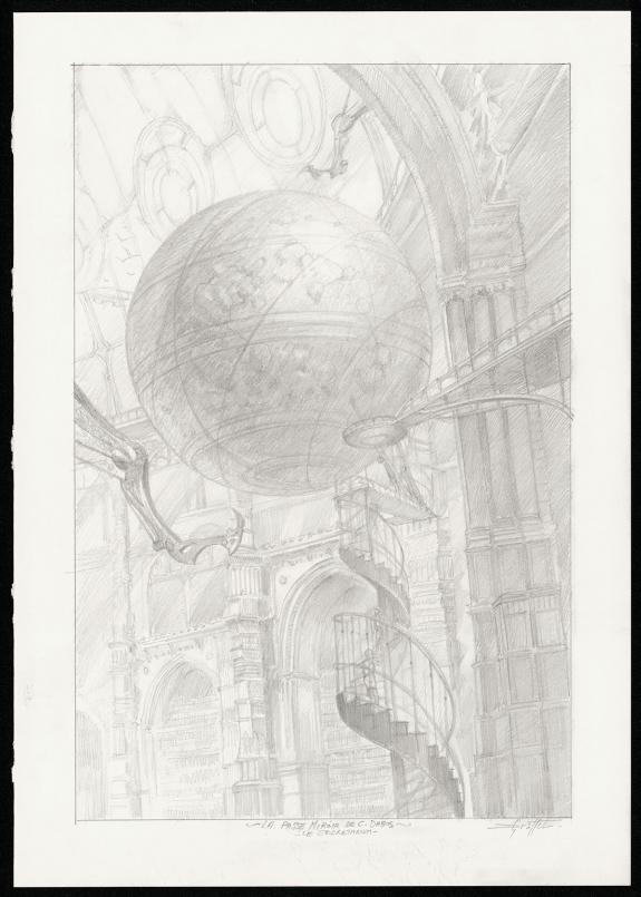 Didier Graffet - La Passe-miroir, Dessin préparatoire de l'i