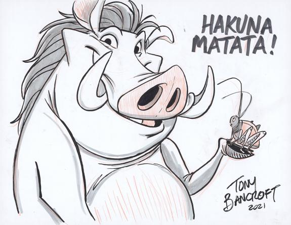 Tony Bancroft - Illustration originale - Pumbaa