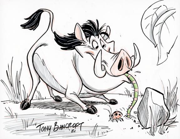 Tony Bancroft - Illustration originale - Pumbaa