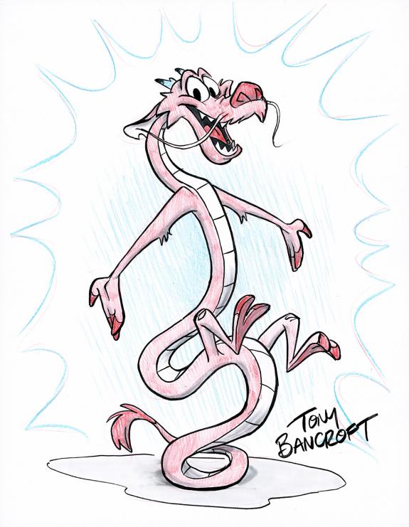 Tony Bancroft - Illustration originale - Mushu