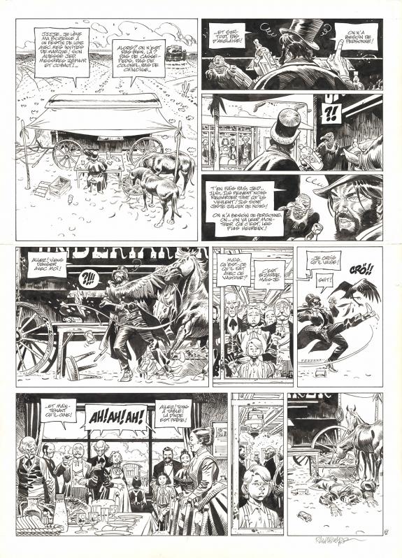 Ralph Meyer - Undertaker, L'Indien blanc, Planche originale 