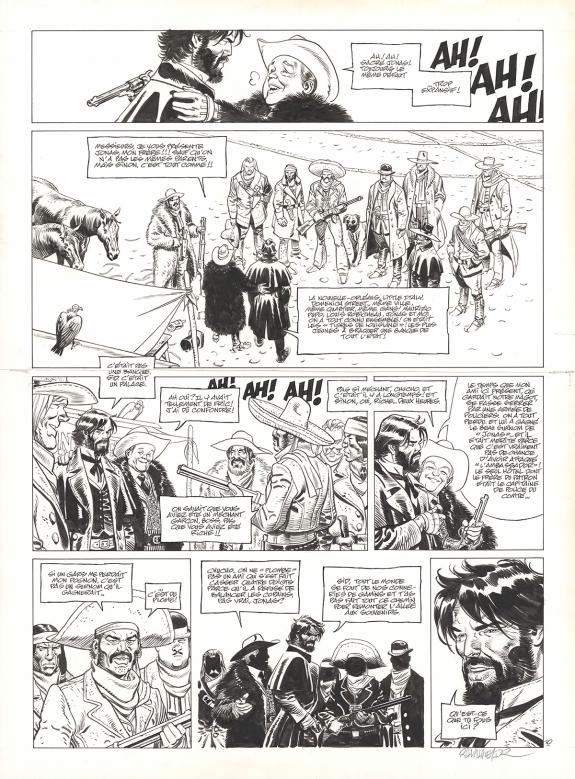 Ralph Meyer - Undertaker, L'Indien blanc, Planche originale 
