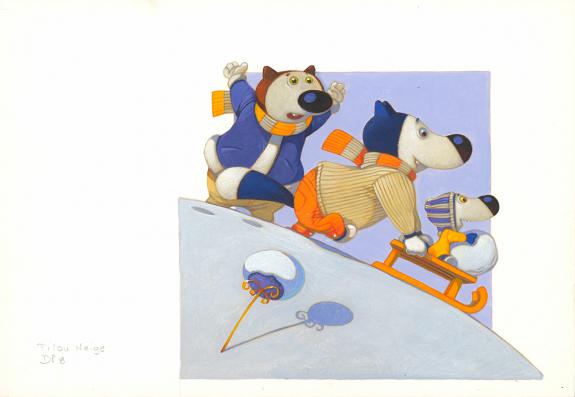 Frédéric Pillot - Tilou Bleu , Tilou bleu joue dans la neige