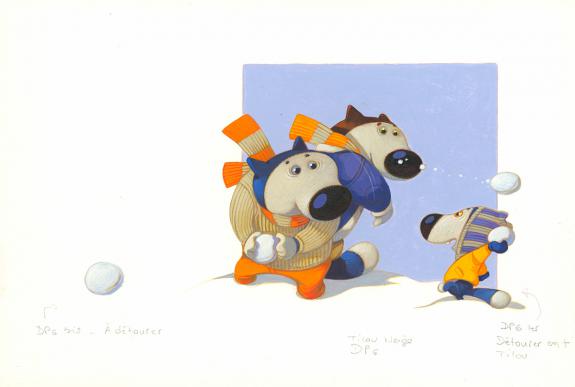 Frédéric Pillot - Tilou Bleu , Tilou bleu joue dans la neige