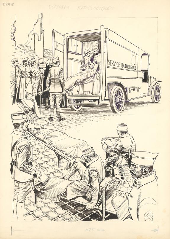 Pierre Le Guen - Illustration originale, voitures radiologie