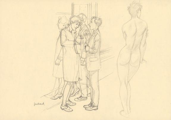 Andr&eacute; Juillard - Le Cahier bleu, Illustration originale, rec