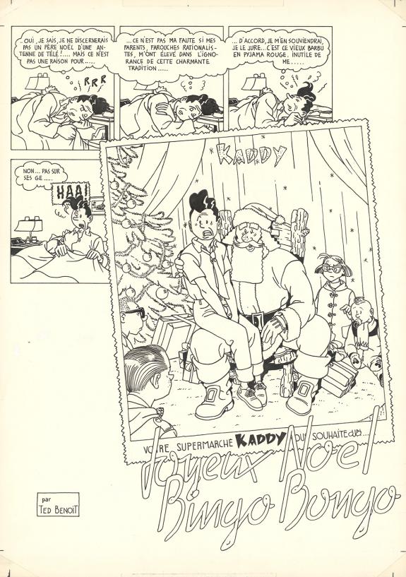 Ted Benoit - Planche originale, Joyeux Noël Bingo Bongo