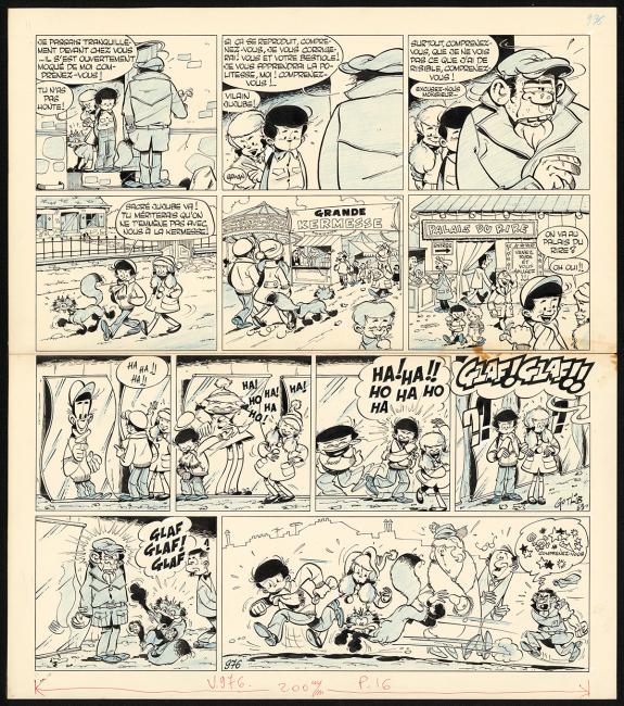 Marcel Gotlib - Nanar, Jujube et Piette, Planche originale n