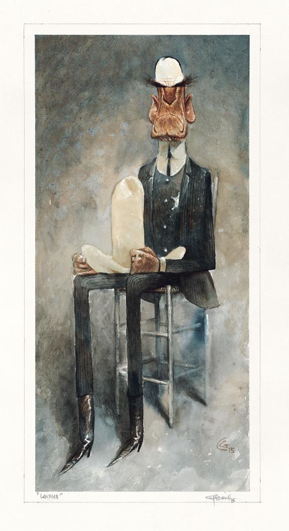 Carter Goodrich - WESTERN!, Lawman, illustration originale (