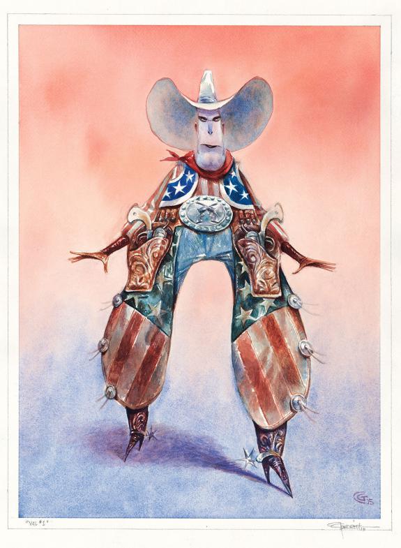 Carter Goodrich - WESTERN!, Val #1, illustration originale (