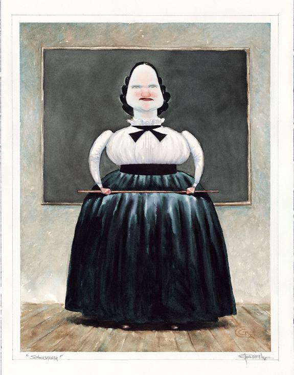 Carter Goodrich - WESTERN!, Schoolmarm, illustration origina