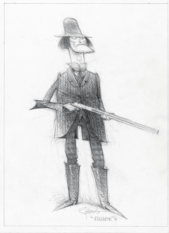 Carter Goodrich - WESTERN!, Illustration originale, recherch