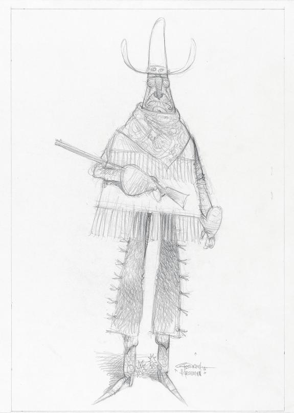 Carter Goodrich - WESTERN!, Illustration originale, recherch