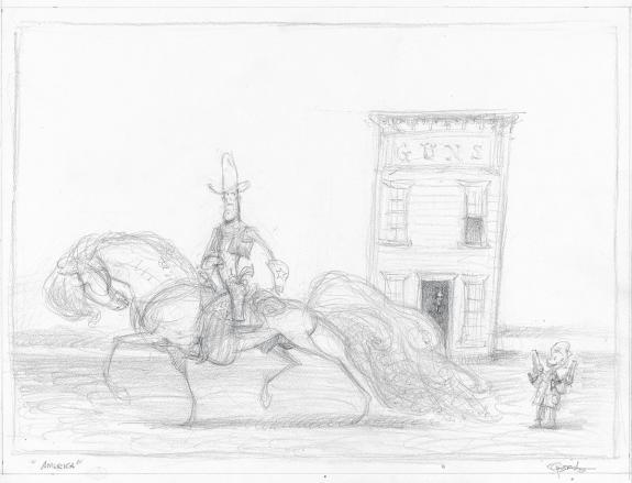 Carter Goodrich - WESTERN!, Illustration originale, recherch