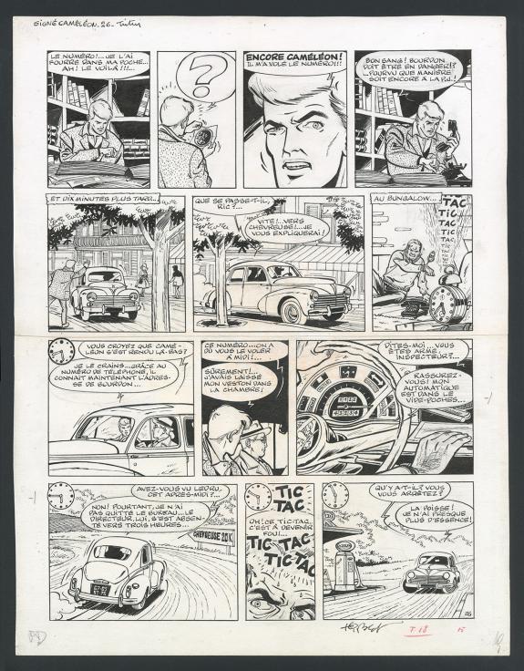 Tibet - Ric Hochet, Traquenard au Havre, Planche originale n