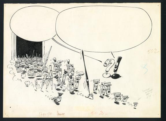 André Franquin - Illustration originale publiée dans Le Jour