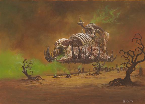 Adrian Smith - Funeral barge, illustration originale