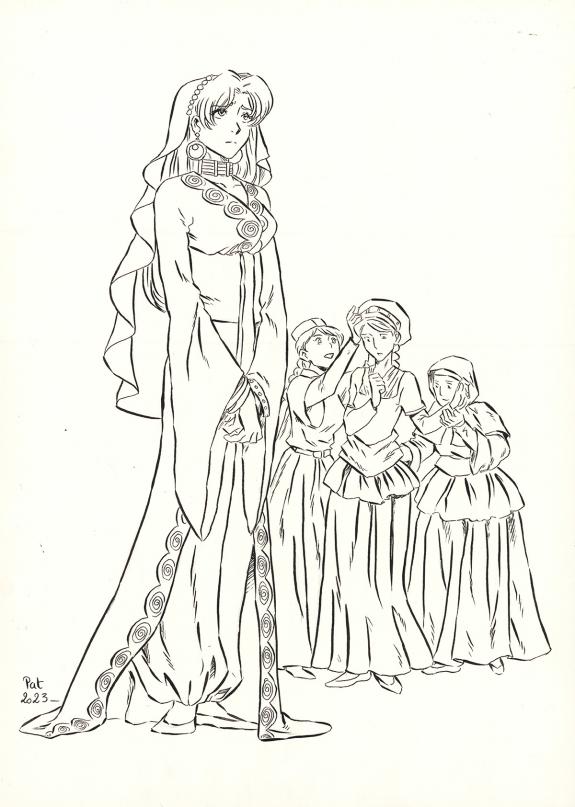 Patricia  Lyfoung  - La Rose &eacute;carlate , Illustration origina